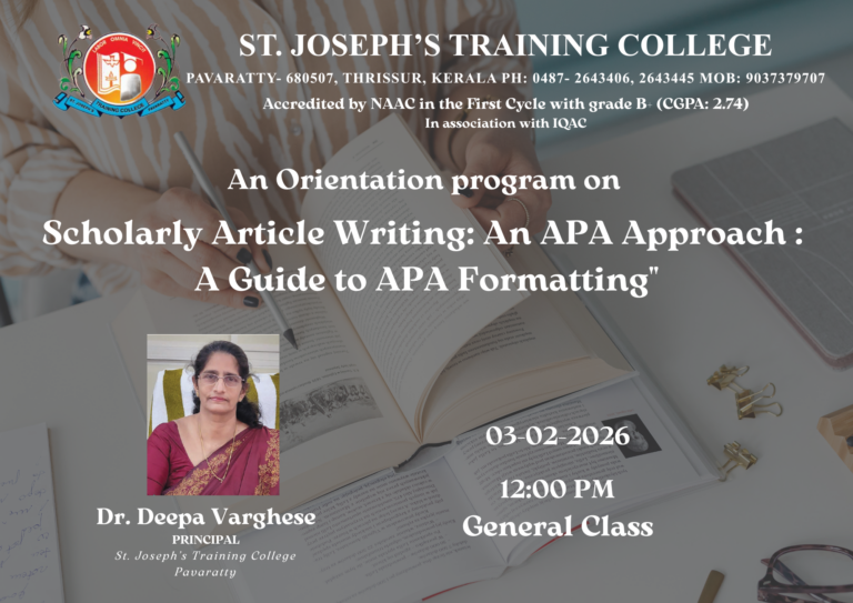AN ORIENTATION PROGRAM ON SCHOLARLY ARTICLE WRITING