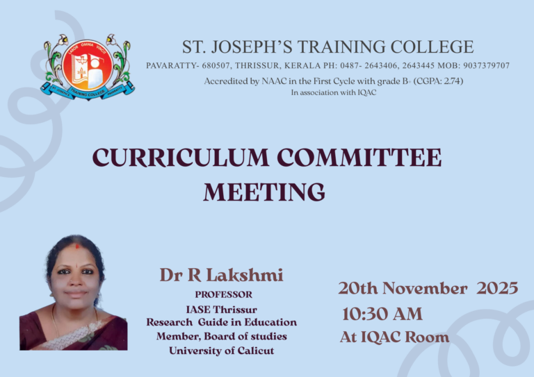Curriculum Committee Meeting 20 November 2025
