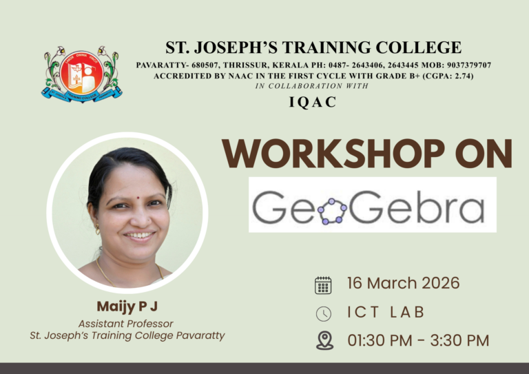 WORKSHOP ON GEOGEBRA